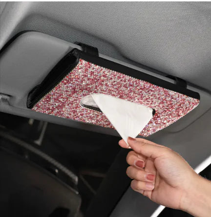 Crystal Car Visor Tissue Box