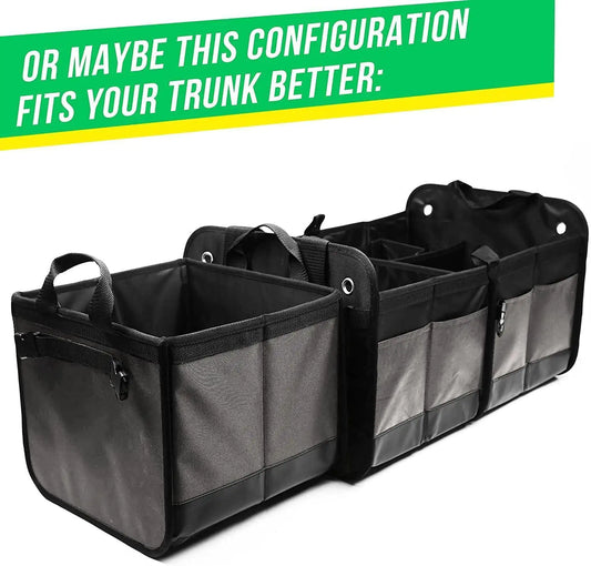 3-Compartment Separable Collapsible Car Trunk Organizer (For SUVs/Minivans)
