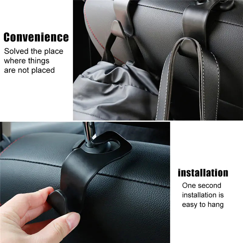 Hidden Multi-Functional Car Seat Back Hooks