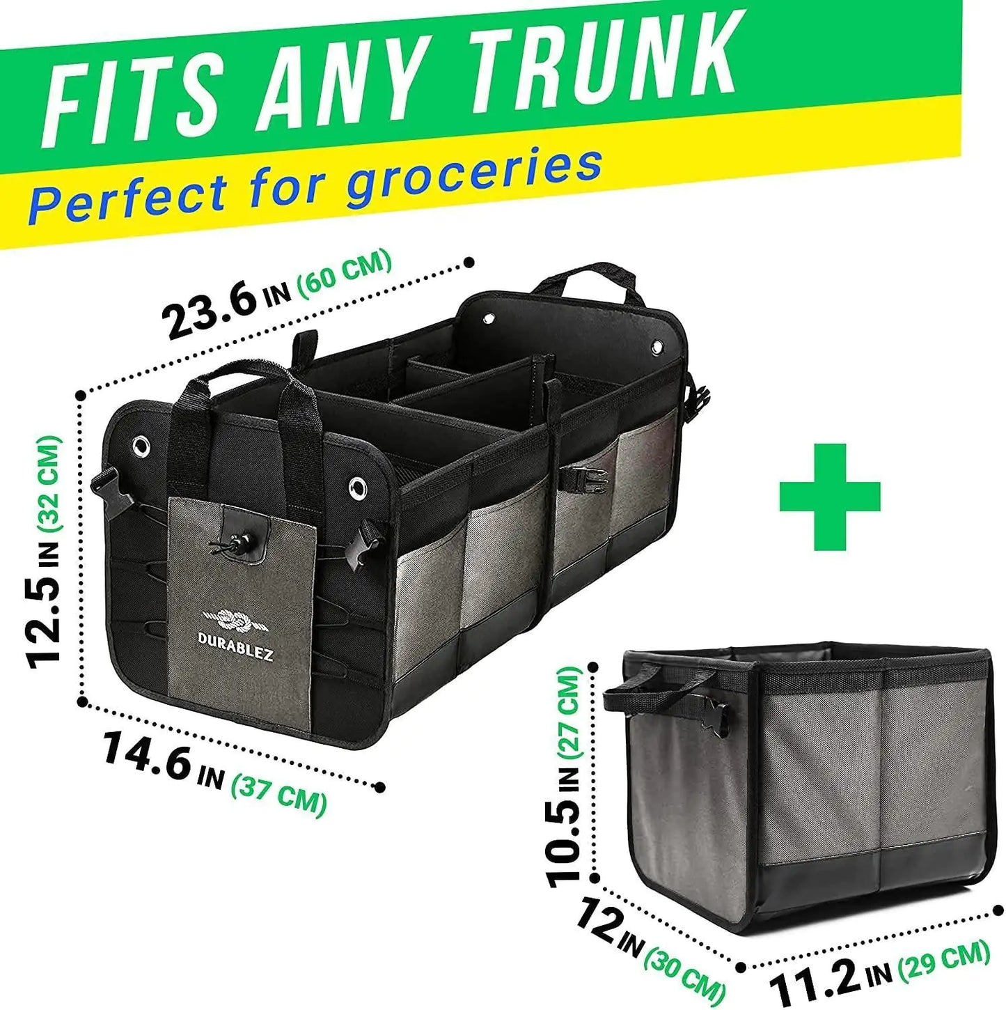 3-Compartment Separable Collapsible Car Trunk Organizer (For SUVs/Minivans)