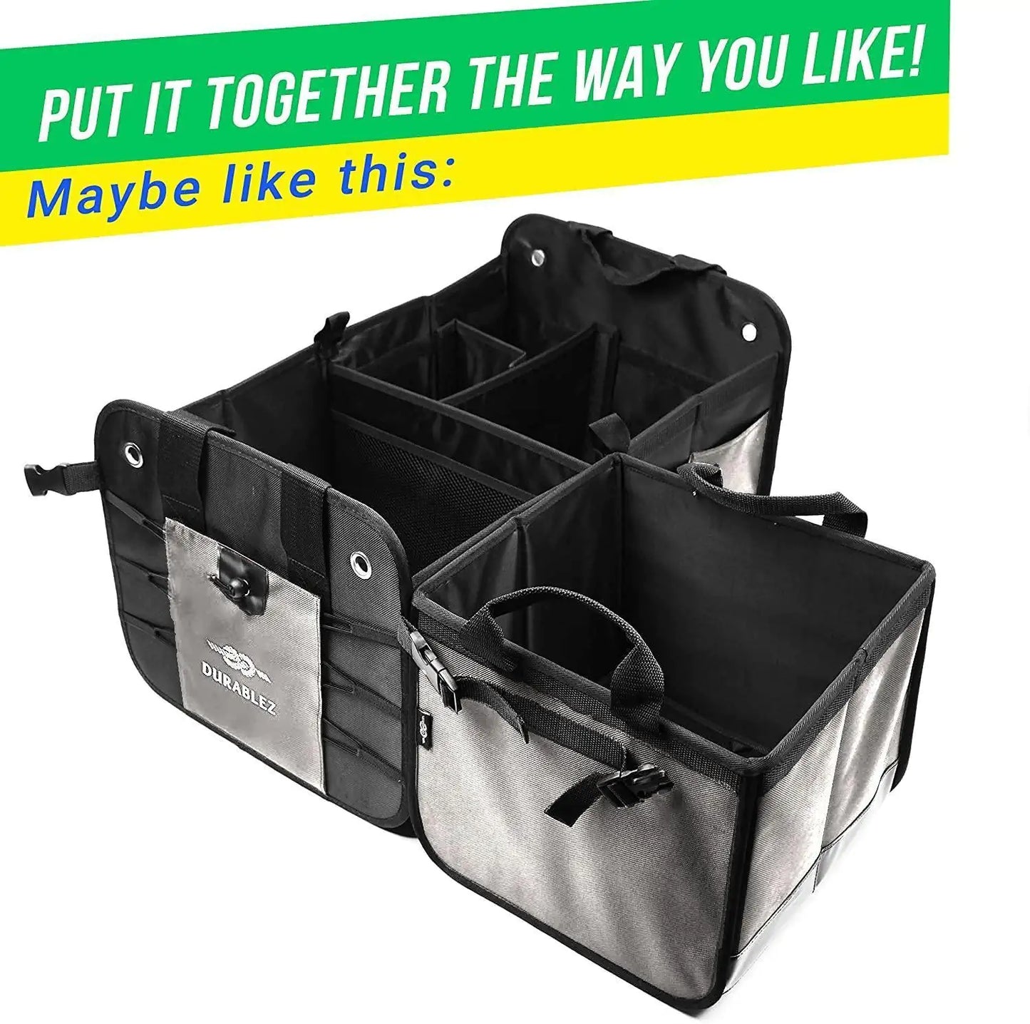 3-Compartment Separable Collapsible Car Trunk Organizer (For SUVs/Minivans)