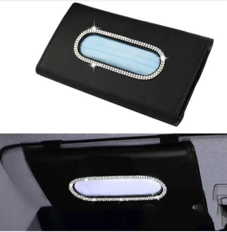 Crystal Car Visor Tissue Box
