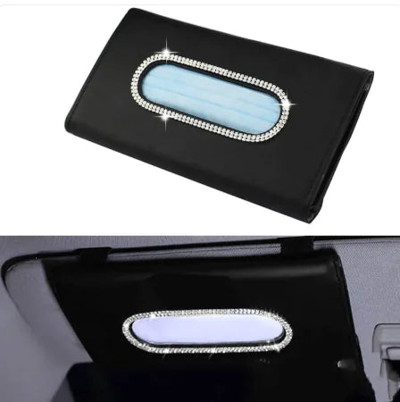 Crystal Car Visor Tissue Box