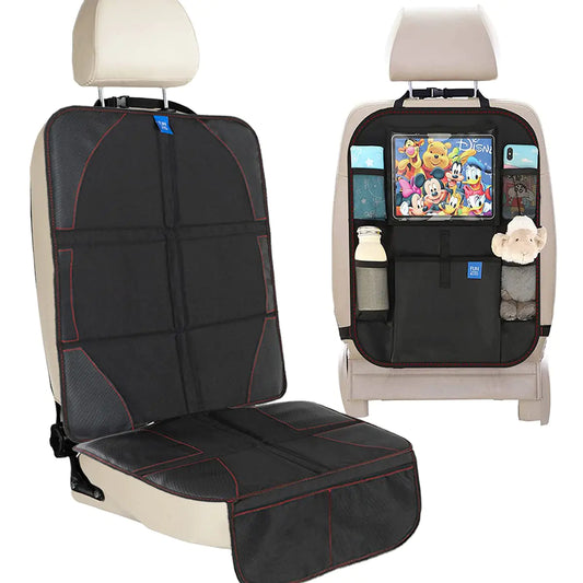 XL Car Seat Protector & Kick Mat Organizer (Black)