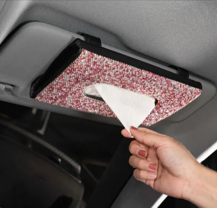 Crystal Car Visor Tissue Box