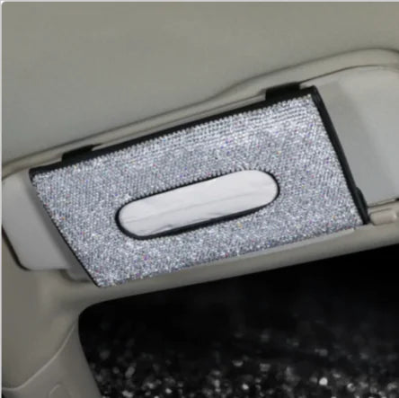 Crystal Car Visor Tissue Box
