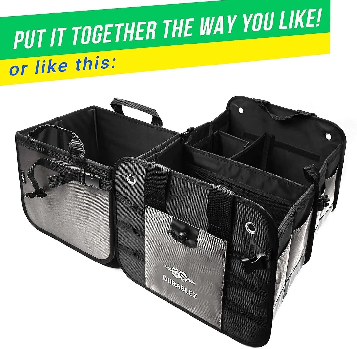 3-Compartment Separable Collapsible Car Trunk Organizer (For SUVs/Minivans)