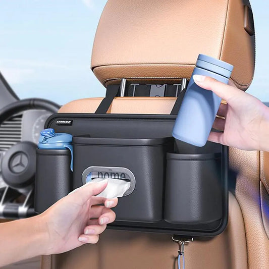 5-in-1 Backseat Car Organizer (1PC, W/ Tissue Box & Cup Holder)